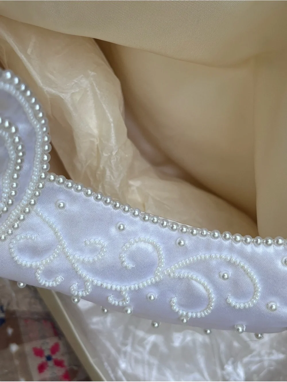 Vintage La Regale Bridal Clutch with Pearls  Flaw